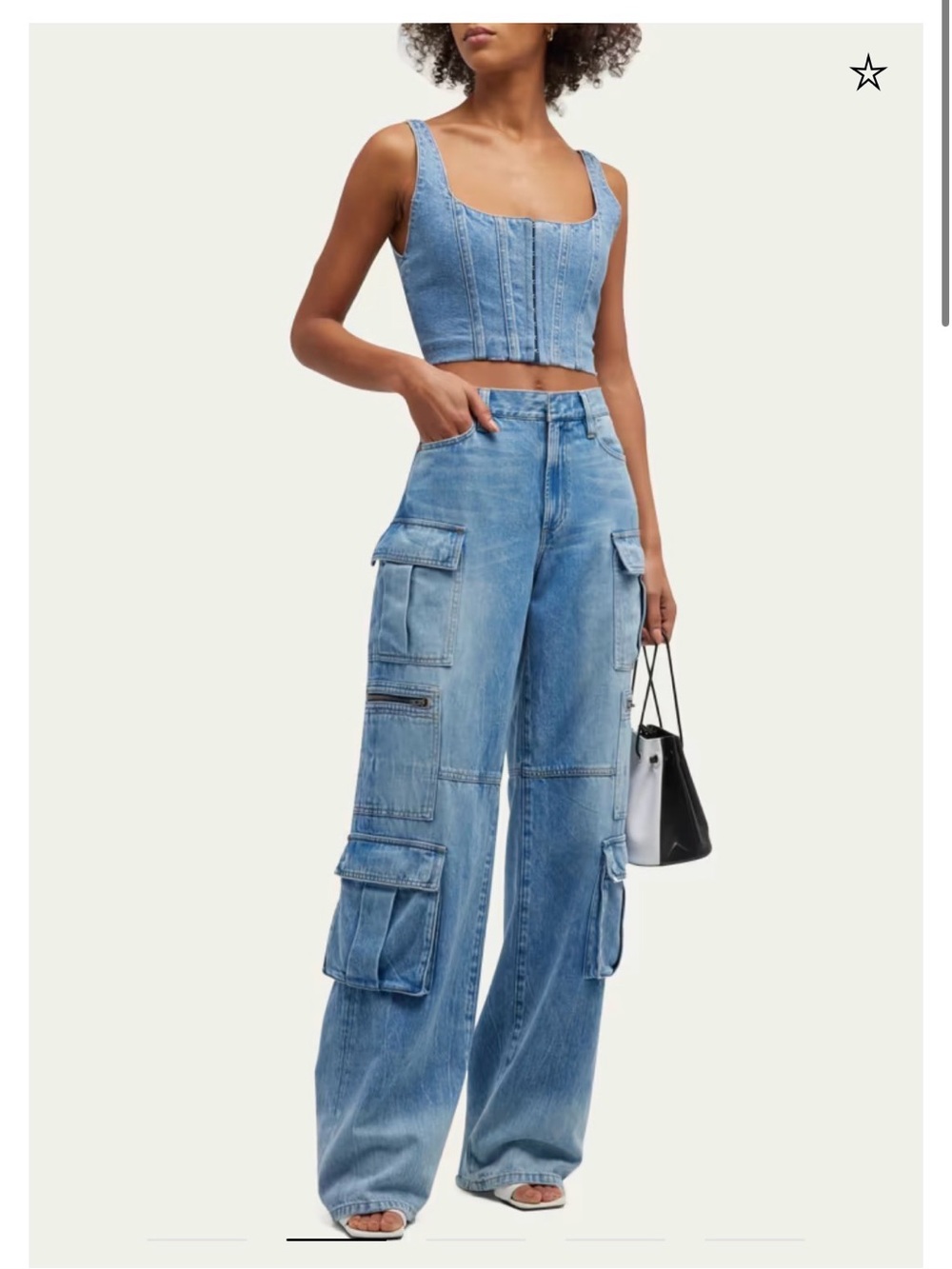 ALICE + OLIVIA
Cay Baggy Denim Cargo Pants